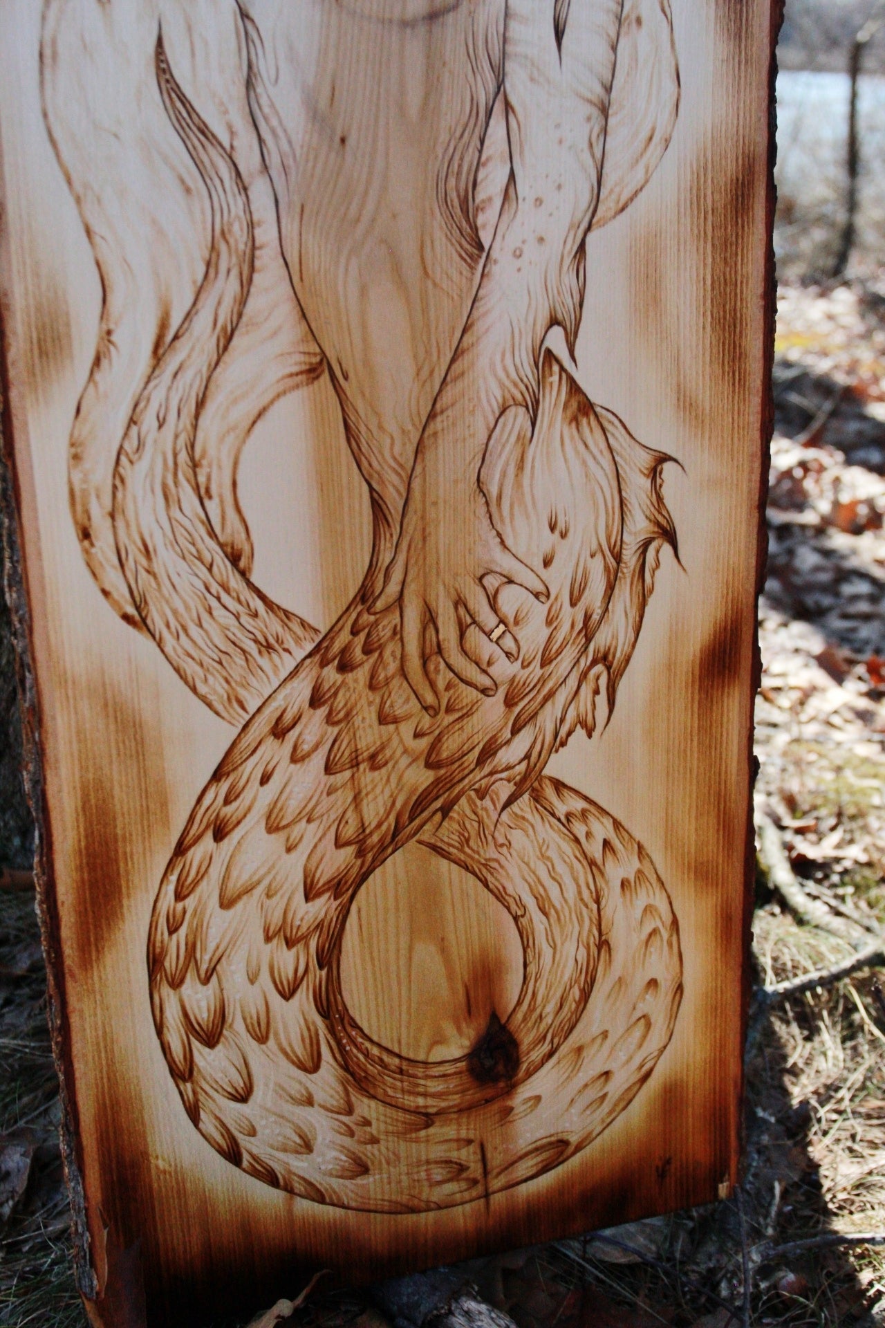 "She Is Water" Pyrography Original Artwork