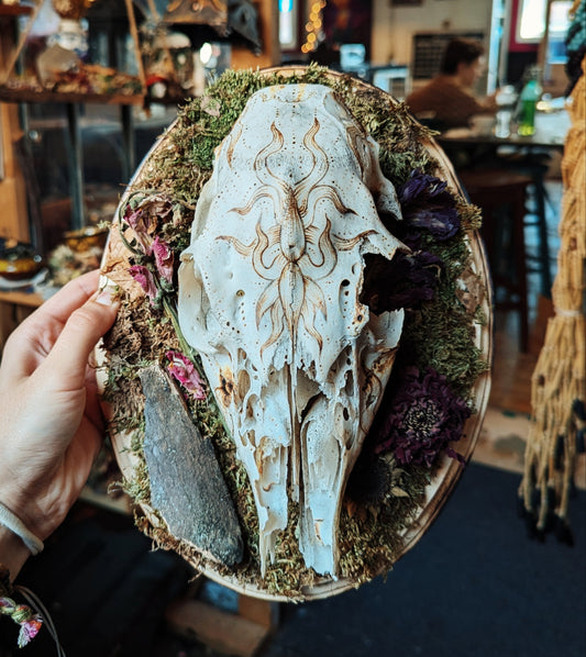 Mandala Pyrography Deer Skull