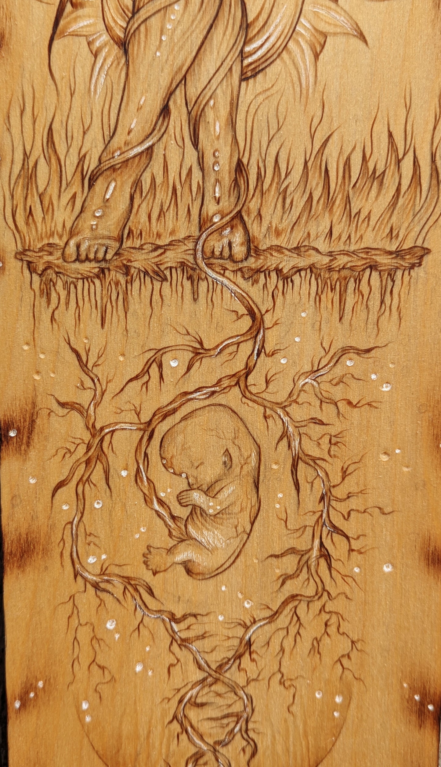 "Embryo" Pyrography Original Artwork